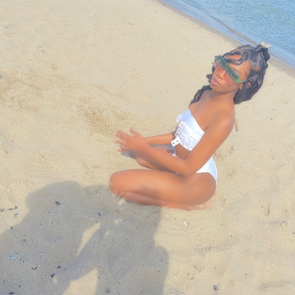 White and Gold two piece swimsuit 🔥 - Picture 1 of 4